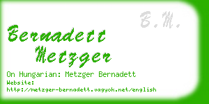 bernadett metzger business card